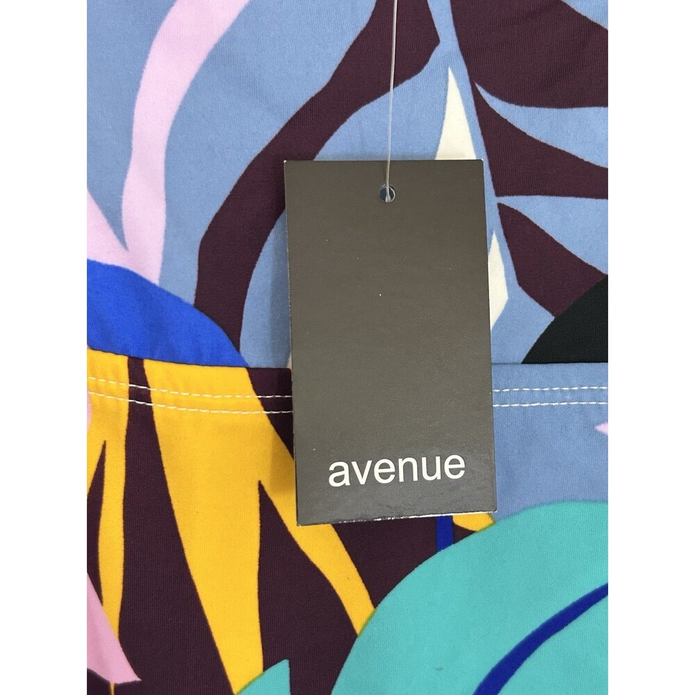 NWT Avenue 1-pc. Swim Dress Tropical Sharkbite Print Matisse Plus Size 30 Beach! - Picture 8 of 9